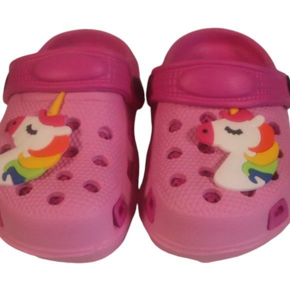 Coastal kick toddler two tone  Pink Fuchsia Crogs Size 8  Baby Infant - Picture 5 of 16